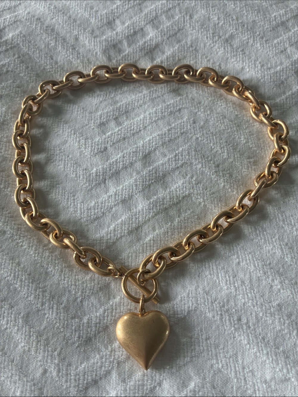 Gold Heart Toggle Chain Necklace - Women Jewelry